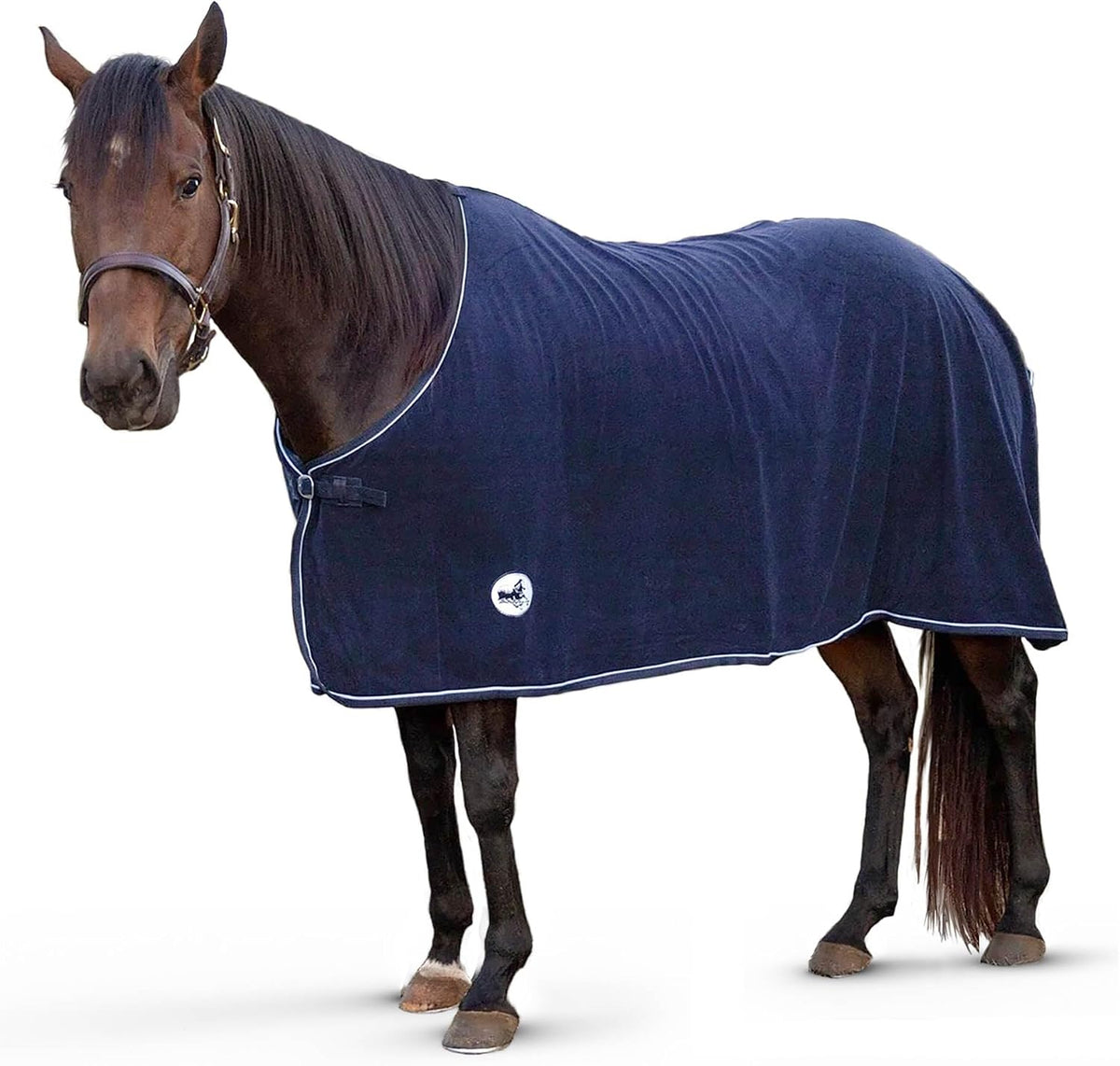 Standard Neck Fleece Cooler for Horses, 81" - Navy