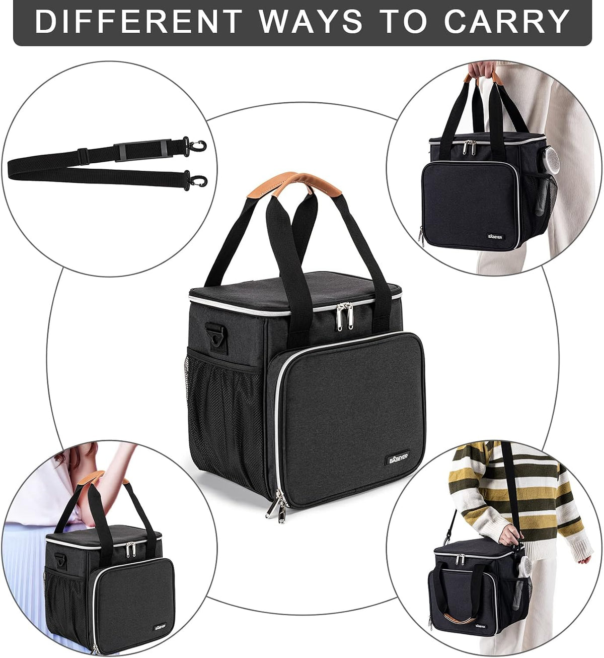 Pet Grooming Bag, Dog Grooming Supplies Organizer Tote Bag, Perfect for Pet Grooming Tool Kit Accessories-Black