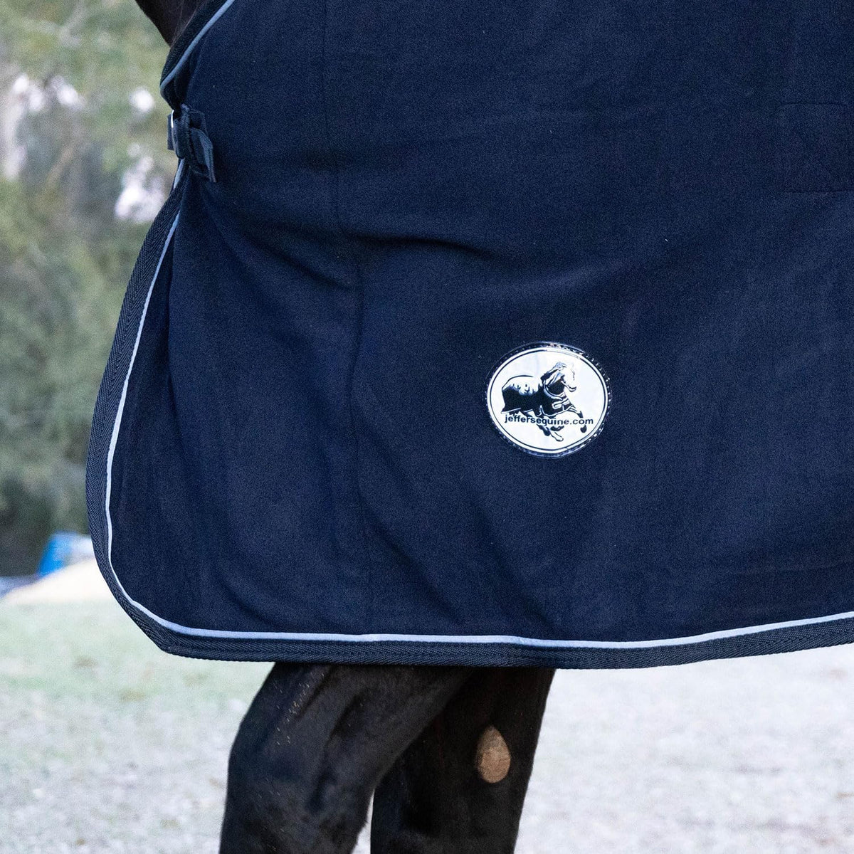 Standard Neck Fleece Cooler for Horses, 81" - Navy