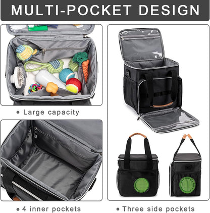 Pet Grooming Bag, Dog Grooming Supplies Organizer Tote Bag, Perfect for Pet Grooming Tool Kit Accessories-Black
