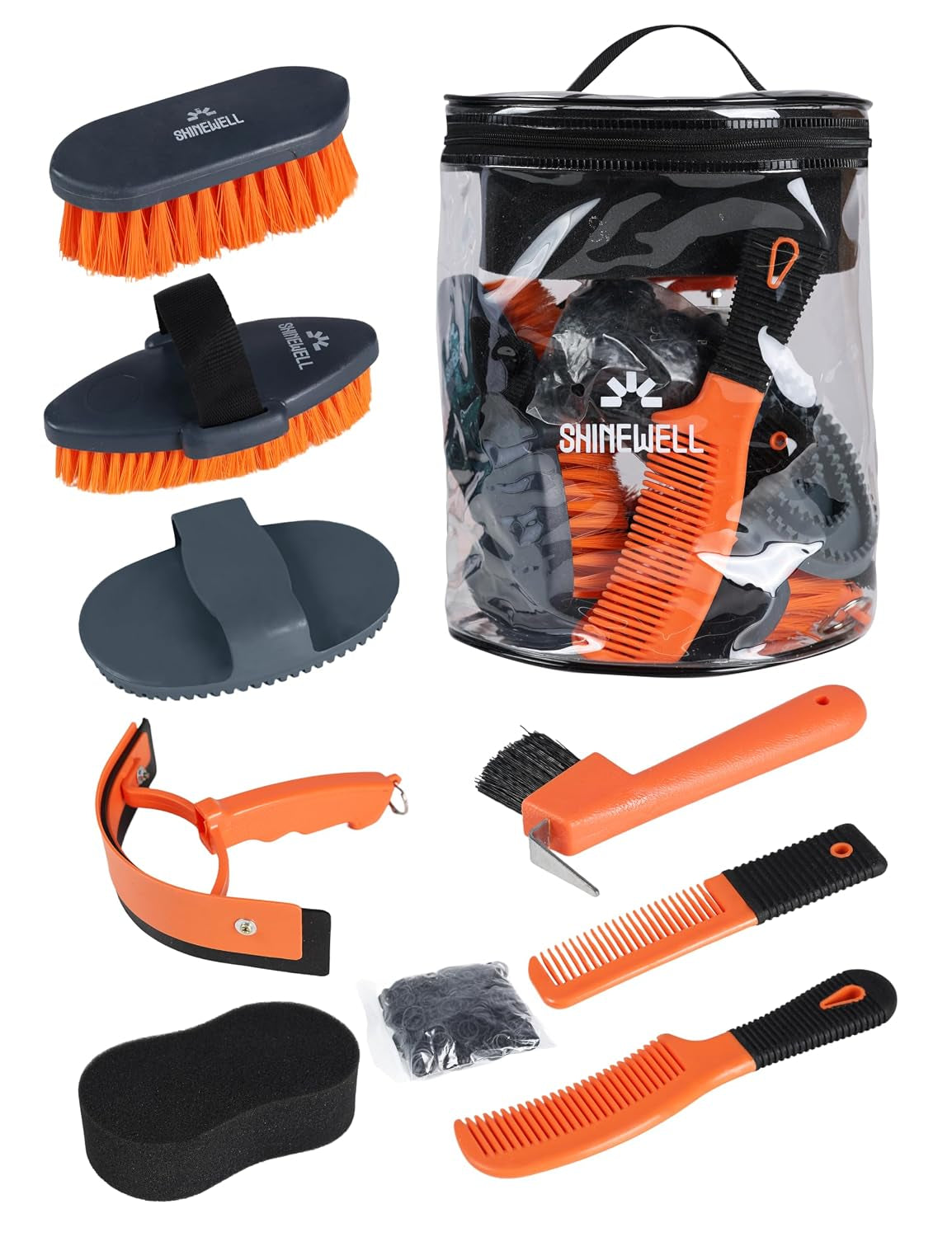 8-Piece Horse Grooming Kit, Complete Horse Brush Set