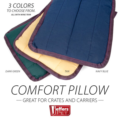 Pet Comfort Dog Pillow, Tiny 12" X 18", Navy – Machine Washable Dog Bed for House, Sofa, Crate & Travel – Poly Cotton Shell, Winter Warmth, Soft, Comfy, Durable, Top Pet Bedding