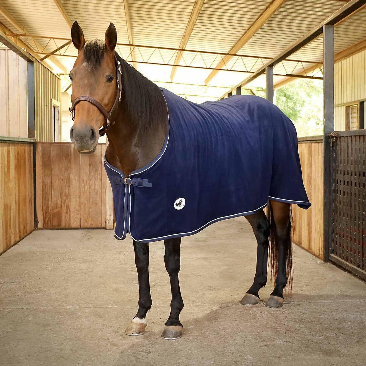 Standard Neck Fleece Cooler for Horses, 81" - Navy