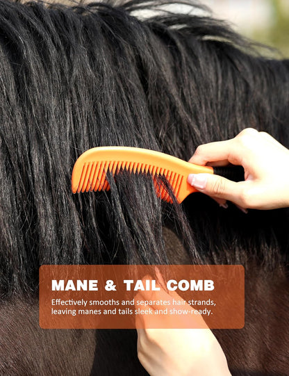 8-Piece Horse Grooming Kit, Complete Horse Brush Set